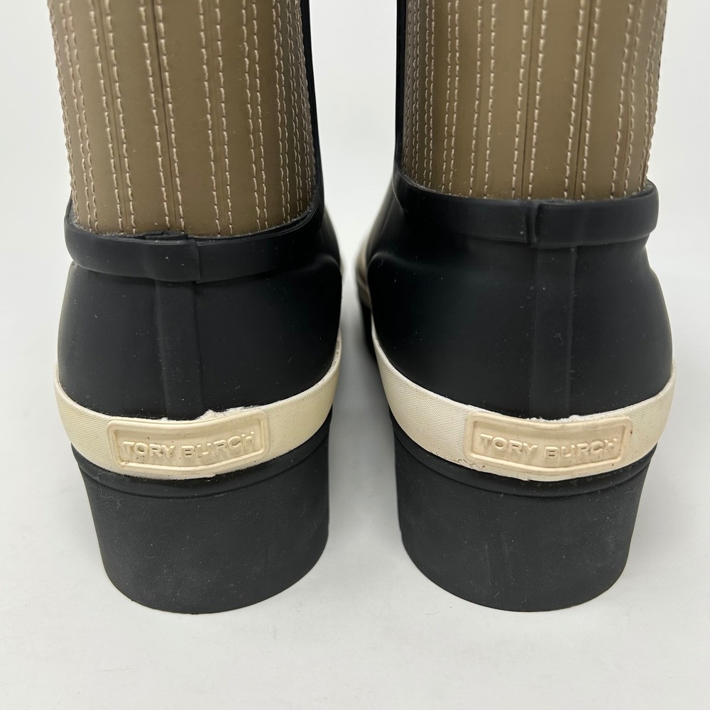 Tory Burch Foul Weather Hurricane Rain Boots Women's Size 10 Black - Picture 4 of 9